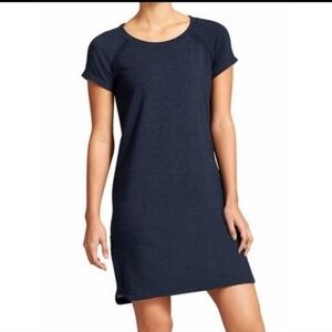 ATHLETA Tencel/ Lyocell Blend Pacer Dress in Heathered Navy Blue size Small